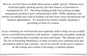 public speaking anxiety